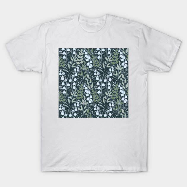 Lily of The Valley Pattern - Pantone Mega Matter T-Shirt by monitdesign